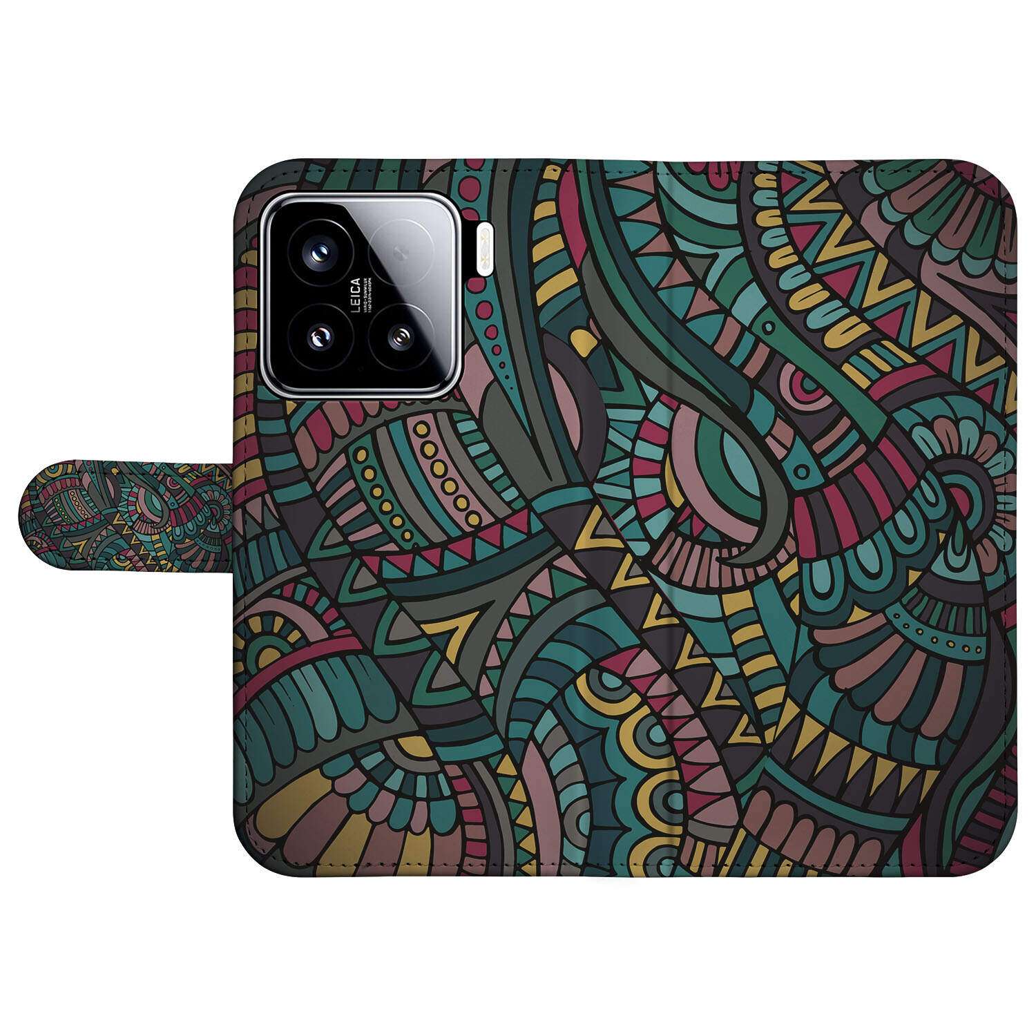 Xiaomi 15 Telefoon Hoesje Aztec Book Case Aztec Design Voorzijde