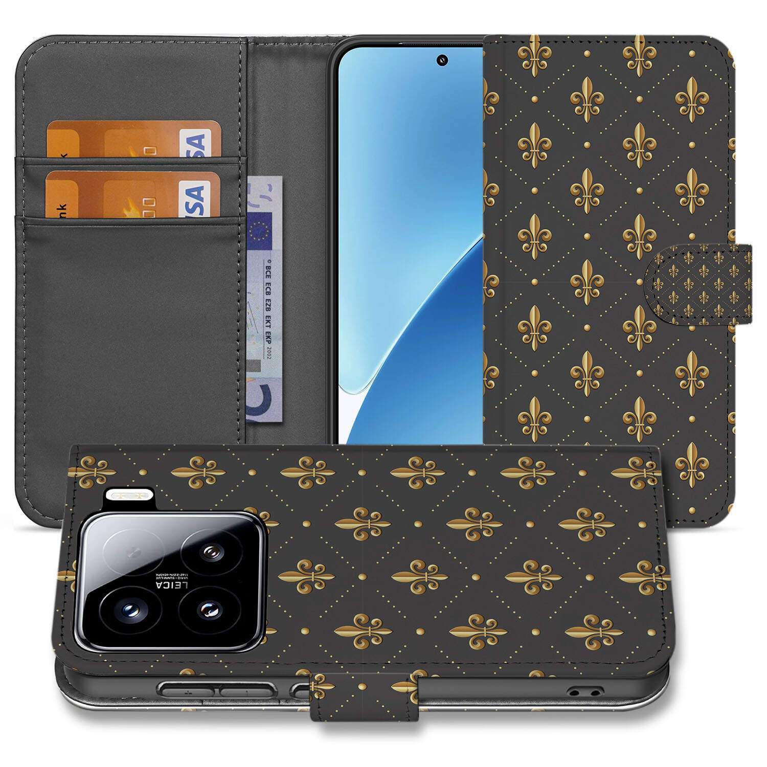 Xiaomi 15 Telefoon Hoesje Franse Lelie book case Franse Lelie design voorkant