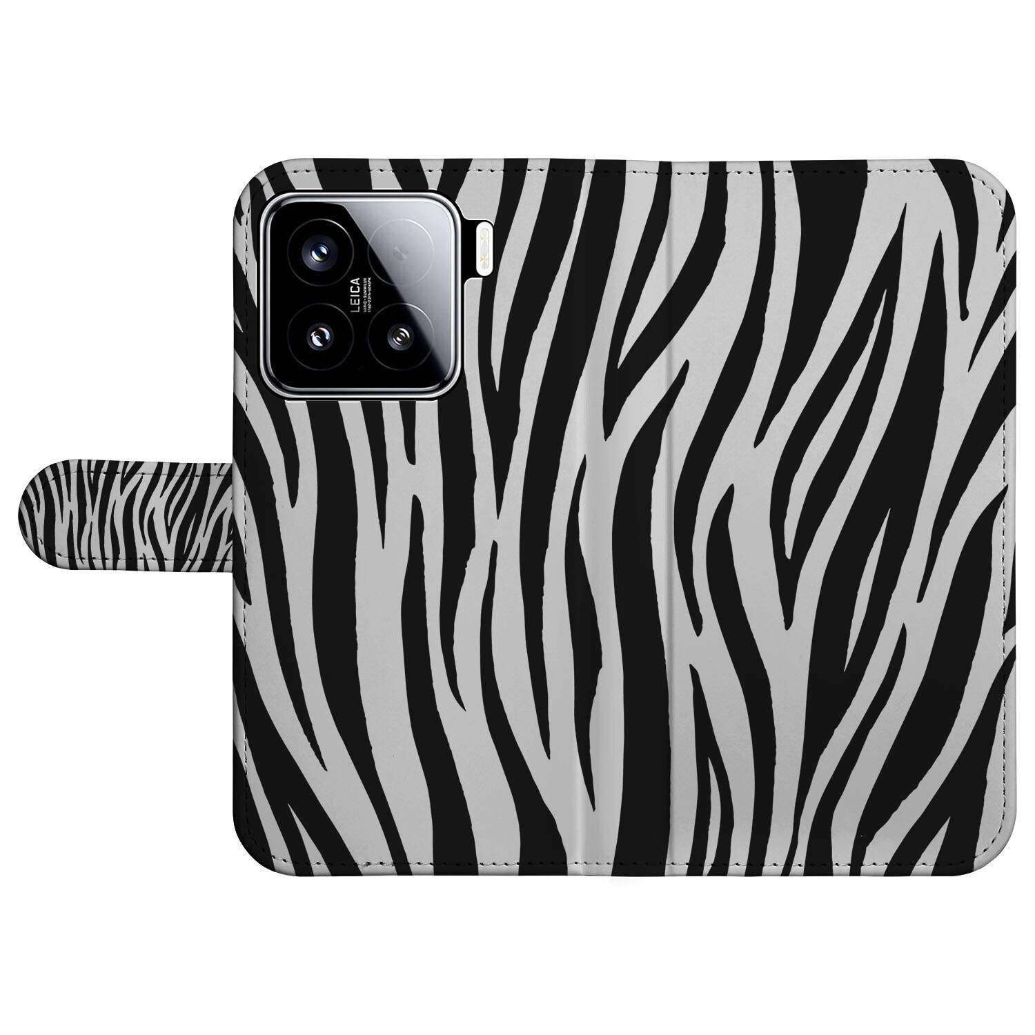 Xiaomi 15 Telefoonhoesje met Pasjes Zebra boekcase zebra design bovenaanzicht