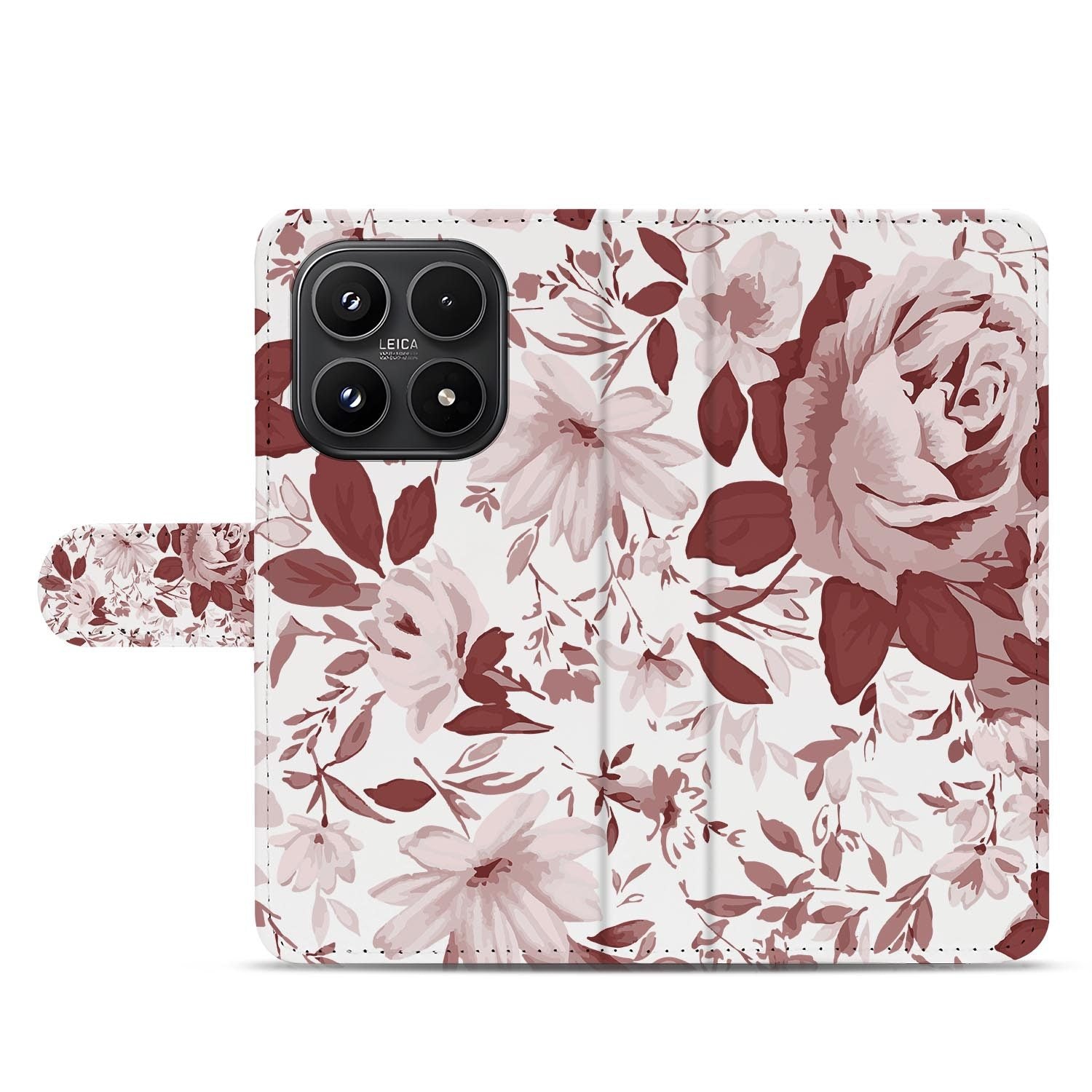 Xiaomi 17 bookcase Watercolor Flowers, open met pasjesvakken