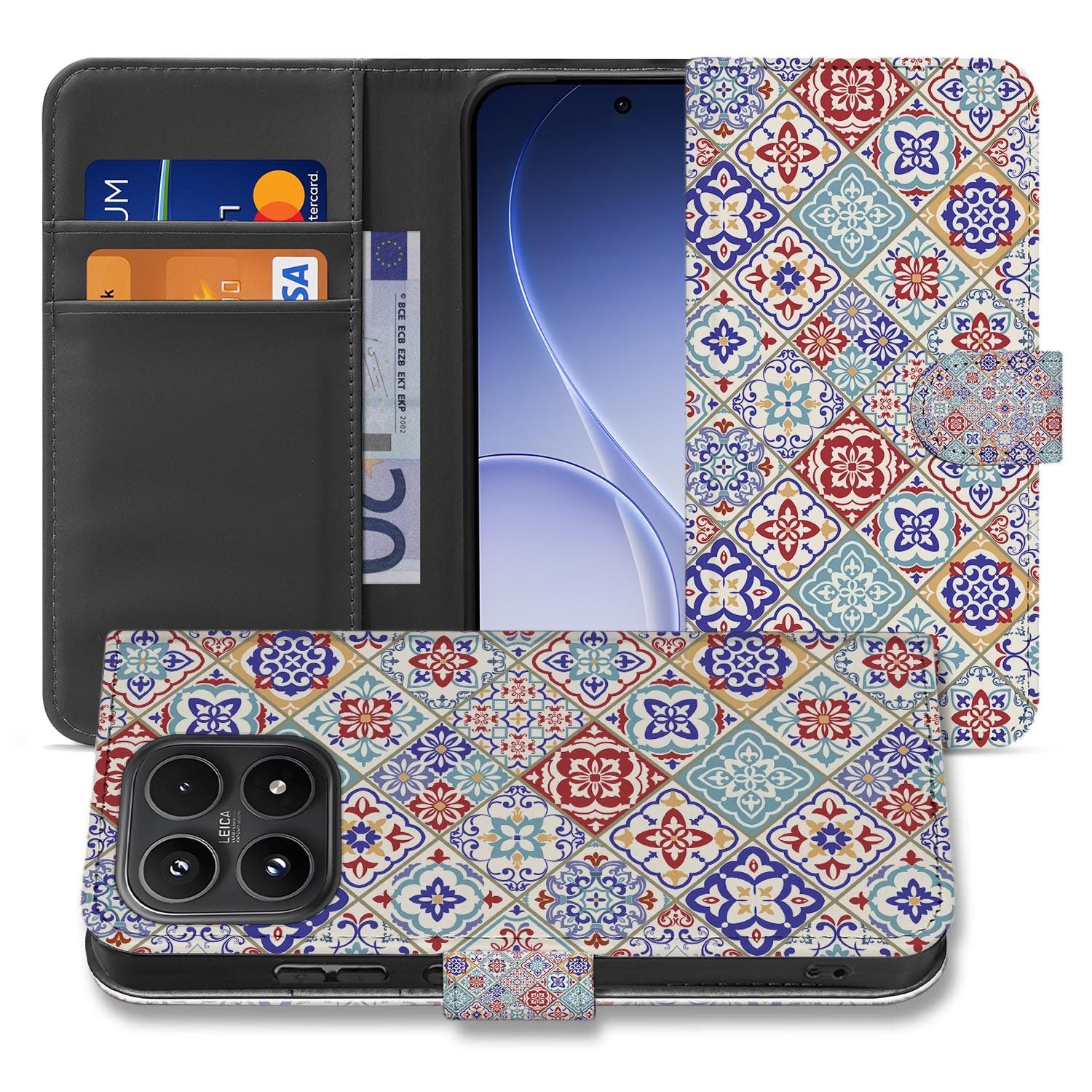 Xiaomi 17 bookcase Tiles Color, voorkant met gesloten klep