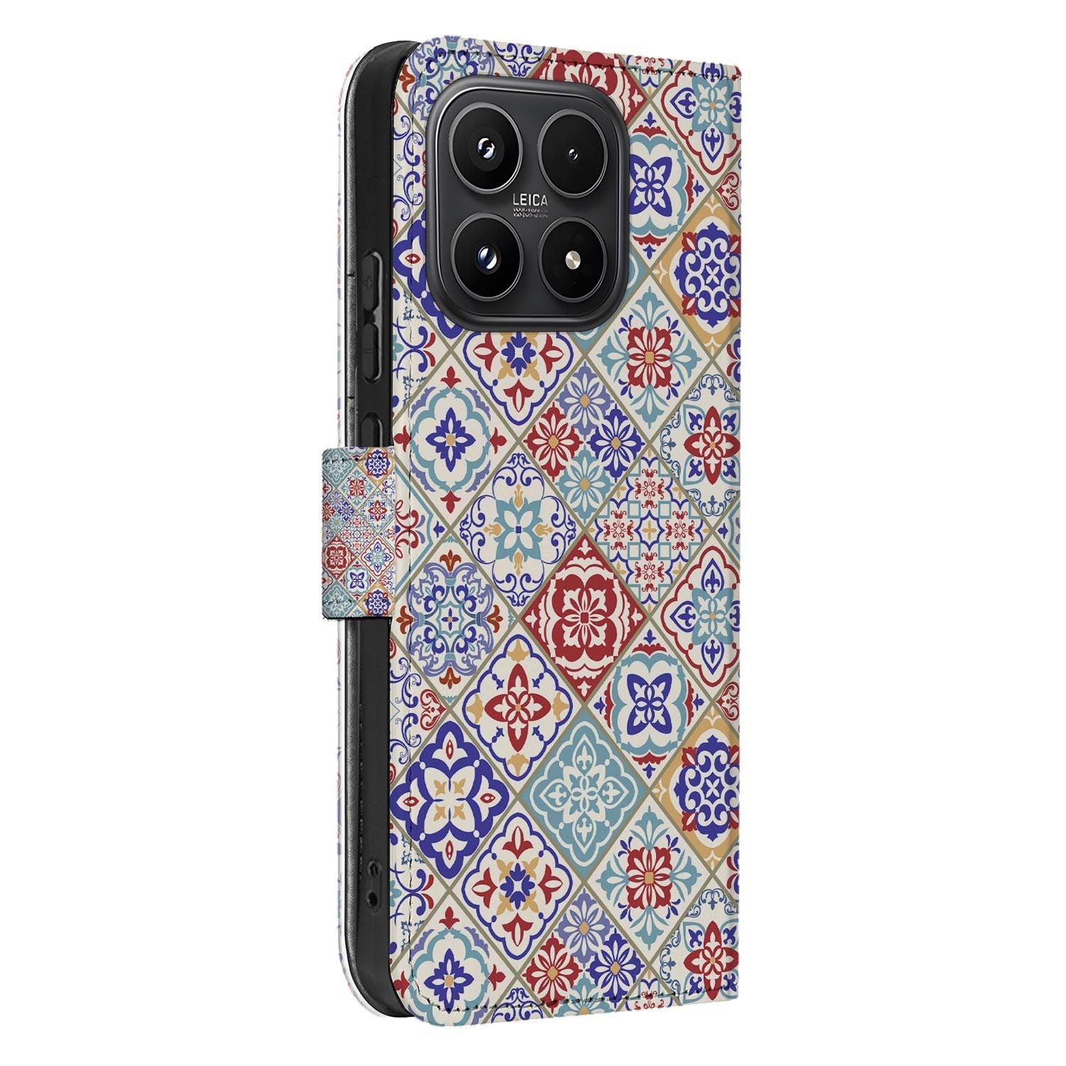 Xiaomi 17 bookcase Tiles Color, zijkant met knopuitsparingen