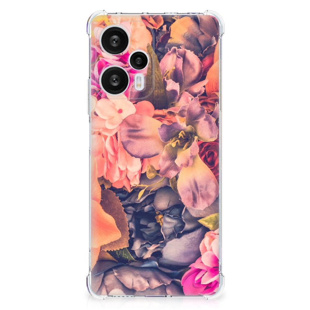 Xiaomi Poco F5 Case Bosje Bloemen achterzijde ontwerp gekleurde bloemen