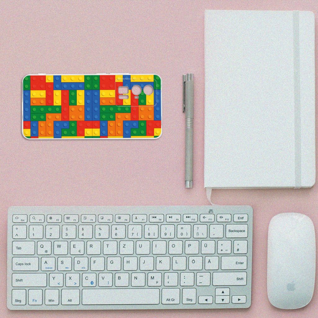 Xiaomi Poco F5 Pro TPU bumper Blokken top aanzicht smartphone accessoires toetsenbord papier