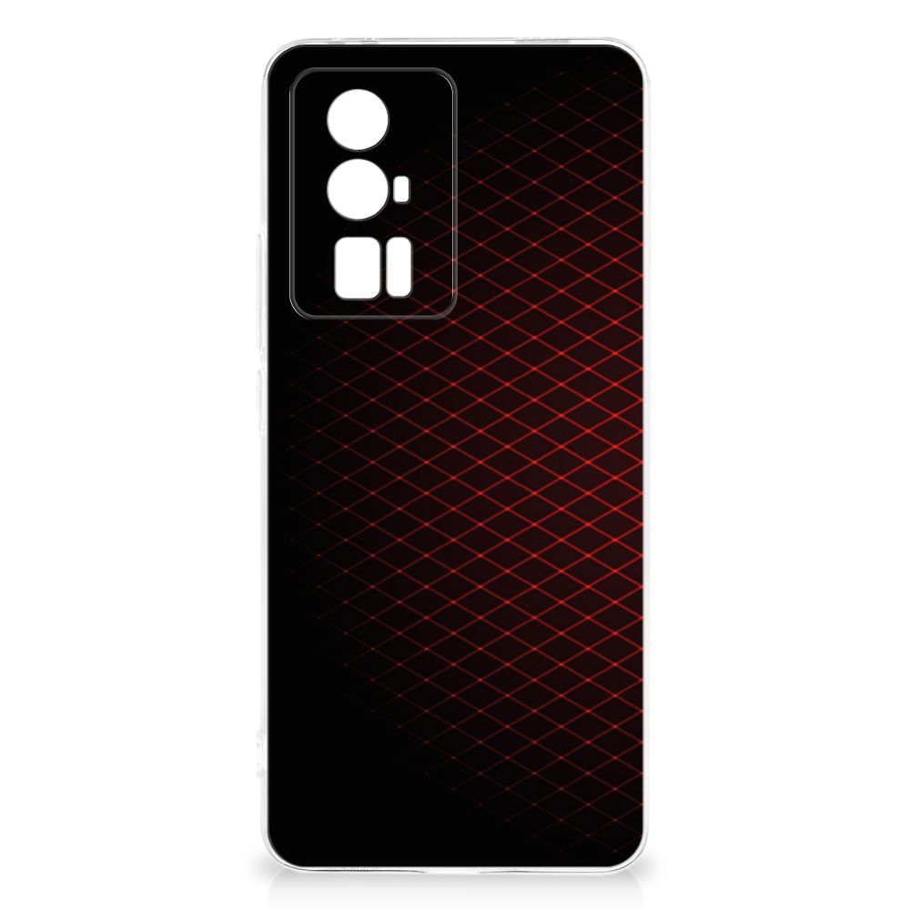 Xiaomi Poco F5 Pro TPU bumper Geruit Rood achterkant zwart rood