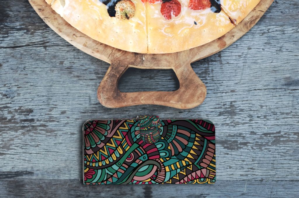 Xiaomi Poco F5 Pro Telefoon Hoesje Aztec design kleurrijk aanzicht