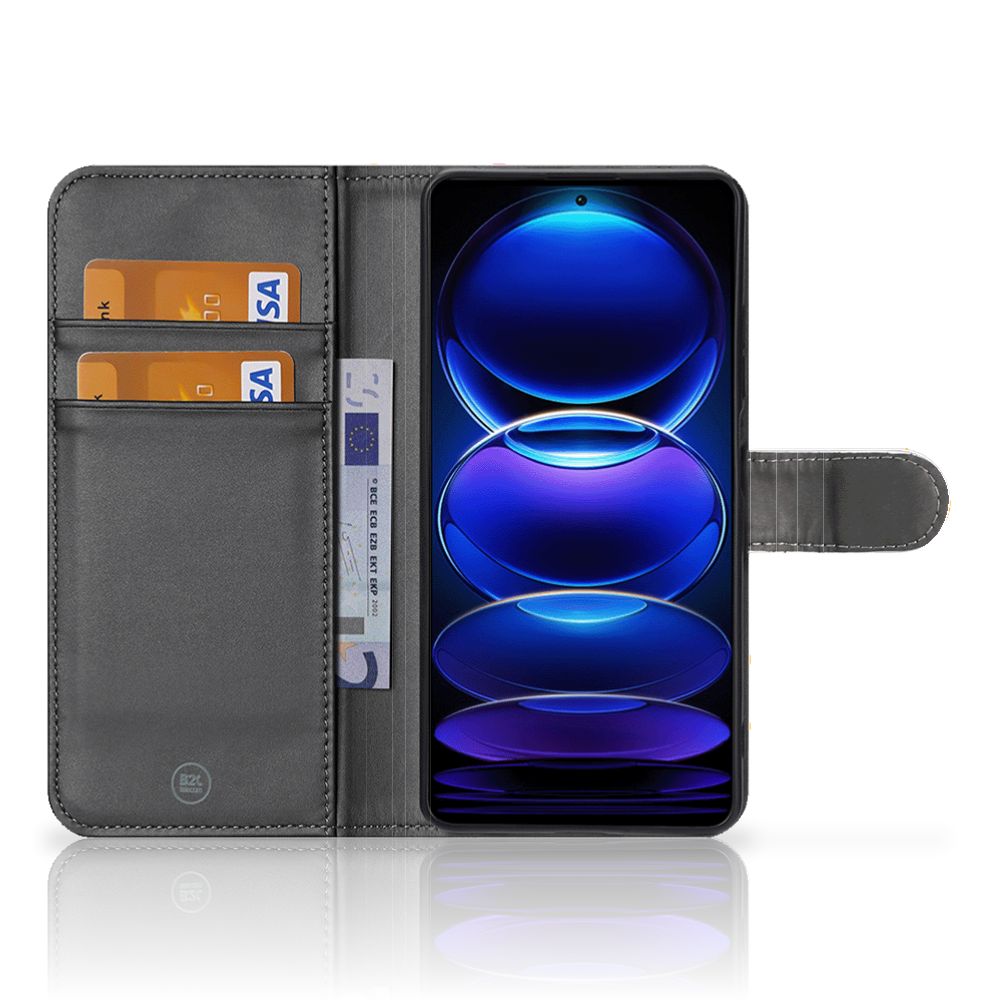 Xiaomi Poco X5 Pro | Note 12 Pro 5G Book Cover Donut Roze design hoesje voorkant