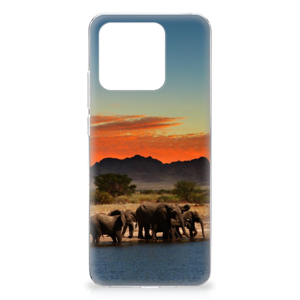 Xiaomi Redmi 10C TPU Hoesje Olifanten design olifanten aanzicht