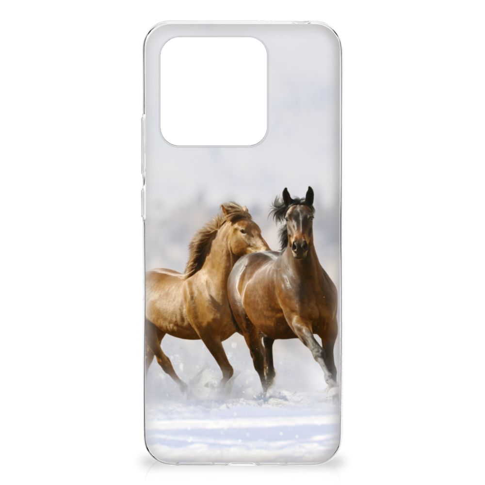 Xiaomi Redmi 10C TPU Hoesje Paarden paarden design voorkant