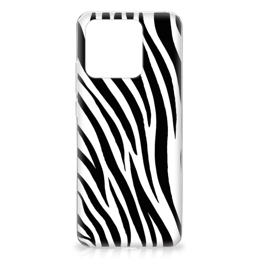 Xiaomi Redmi 10C TPU Hoesje Zebra zwart wit zebra strepen voorkant