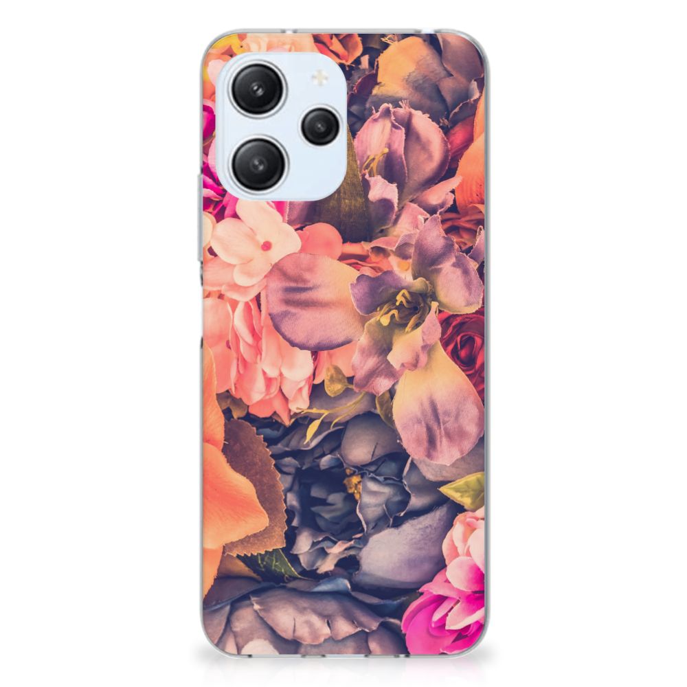 Xiaomi Redmi 12 4G TPU Case Bosje Bloemen bloemen design achterkant