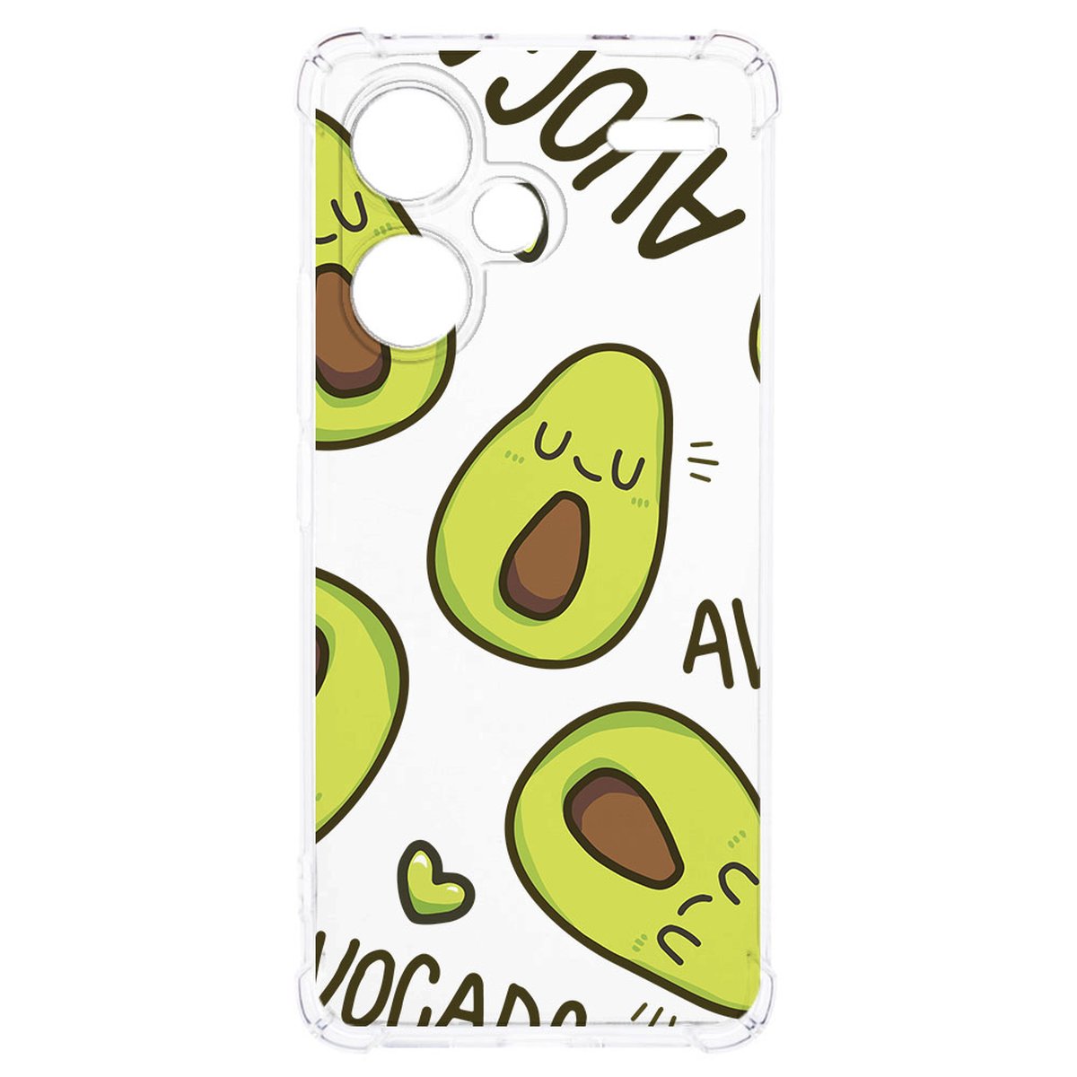 Xiaomi Redmi 13 Pro Plus Hoesje Avocado Singing TPU Antishock voorkant cartoondesign