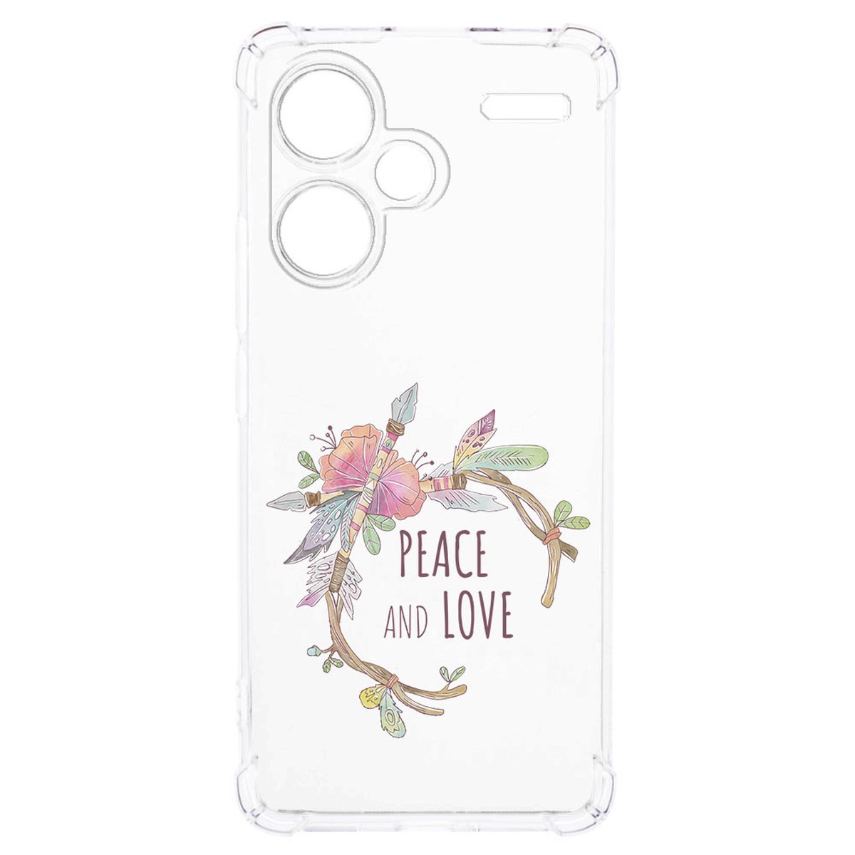 Xiaomi Redmi 13 Pro Plus Hoesje Boho Text TPU Antishock transparant design peace love
