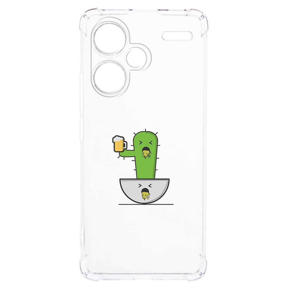Xiaomi Redmi 13 Pro Plus Hoesje - Braktus TPU Antishock cactus ontwerp voorzijde