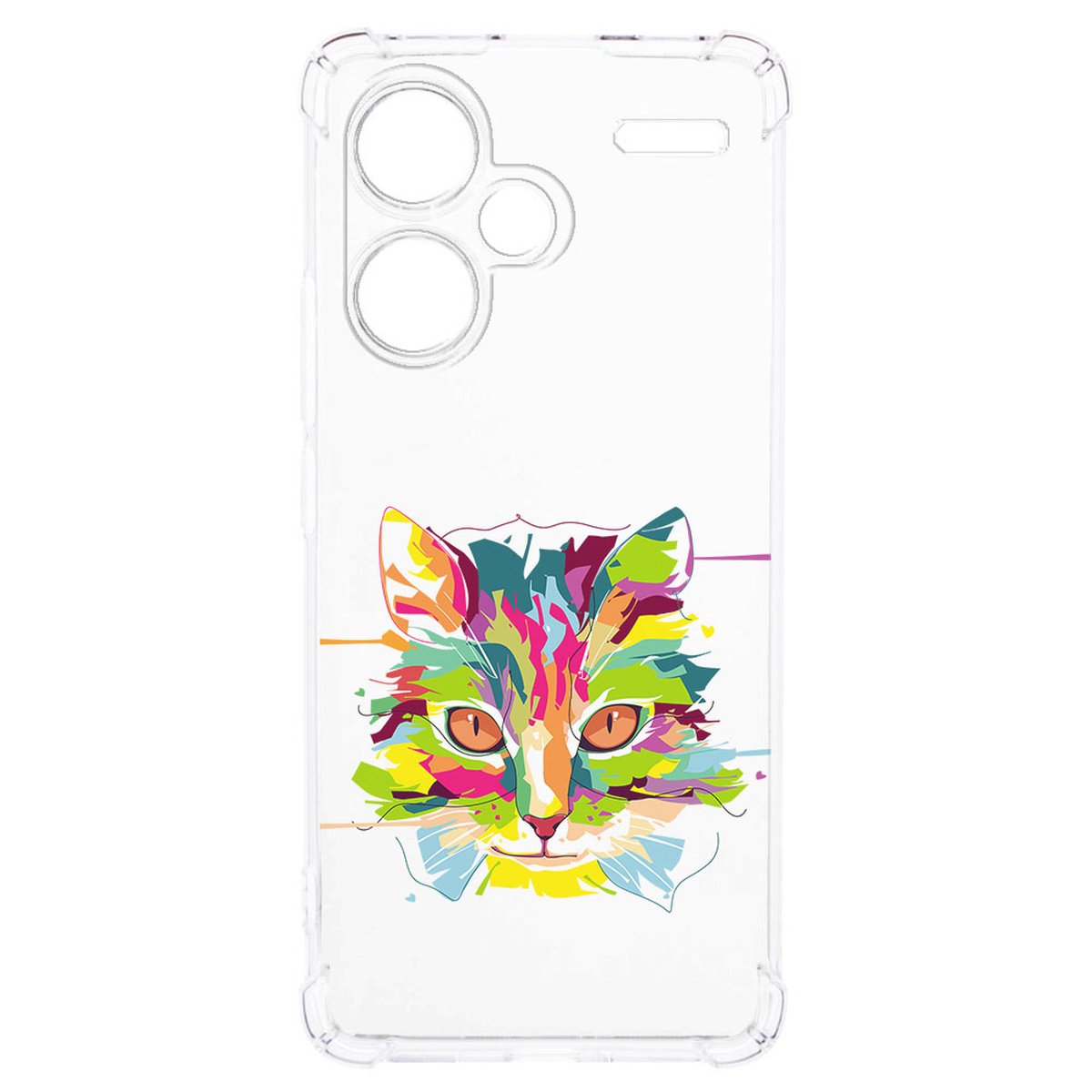 Xiaomi Redmi 13 Pro Plus Hoesje Cat Color TPU Antishock ontwerp kleurige kat print