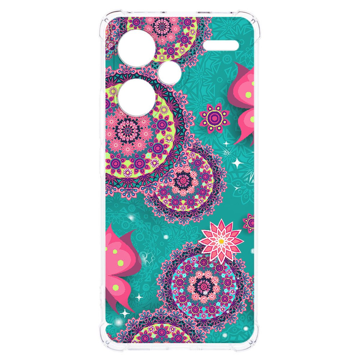 Xiaomi Redmi 13 Pro Plus Hoesje Cirkels en Vlinders TPU Antishock voorzijde