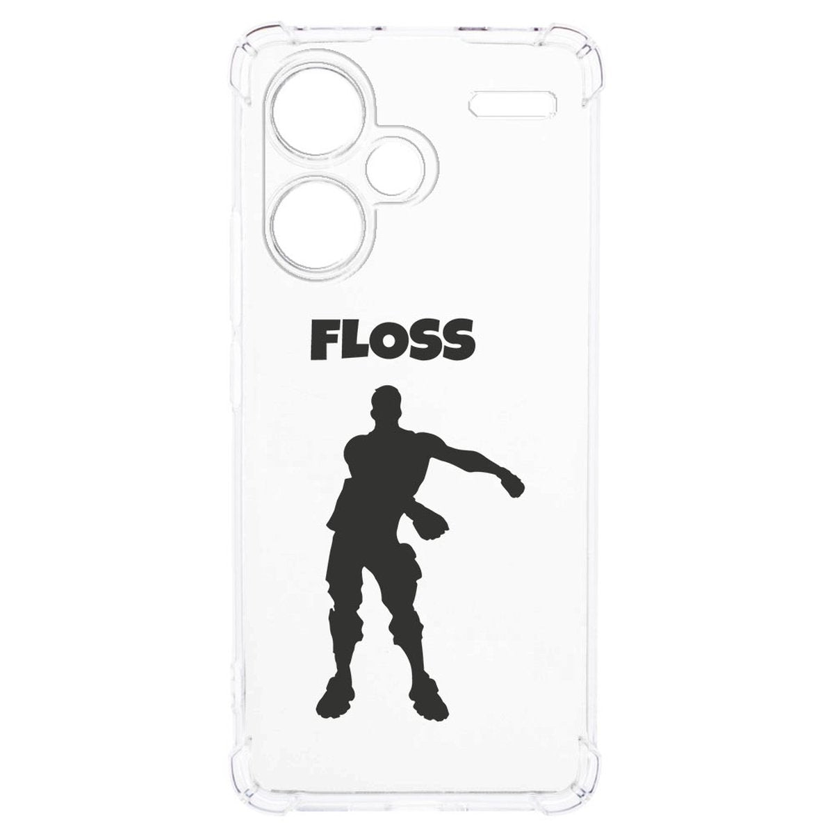 Xiaomi Redmi 13 Pro Plus Hoesje Floss TPU Antishock transparant design zwart
