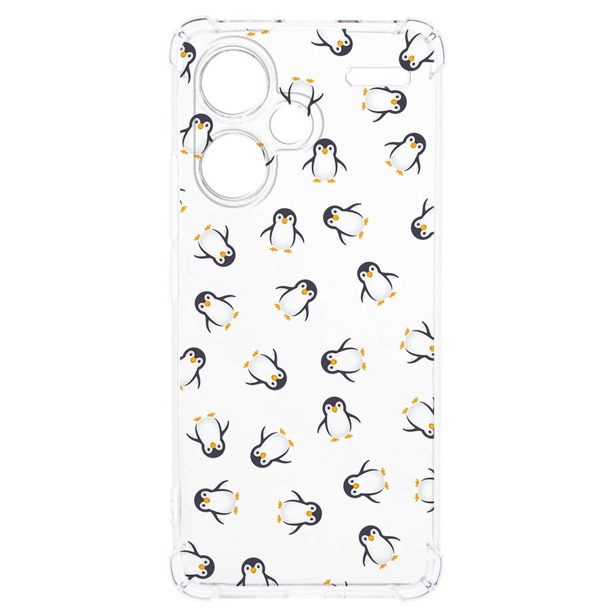 Xiaomi Redmi 13 Pro Plus Hoesje Pinguïn TPU Antishock transparant ontwerp schokabsorberend