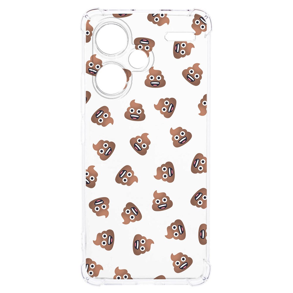 Xiaomi Redmi 13 Pro Plus Hoesje Poep Emojis TPU Antishock transparant voorkant