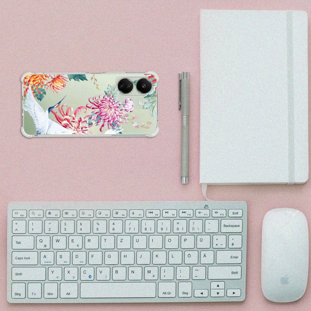 Xiaomi Redmi 13C 4G Case Anti-shock Bird Flowers
