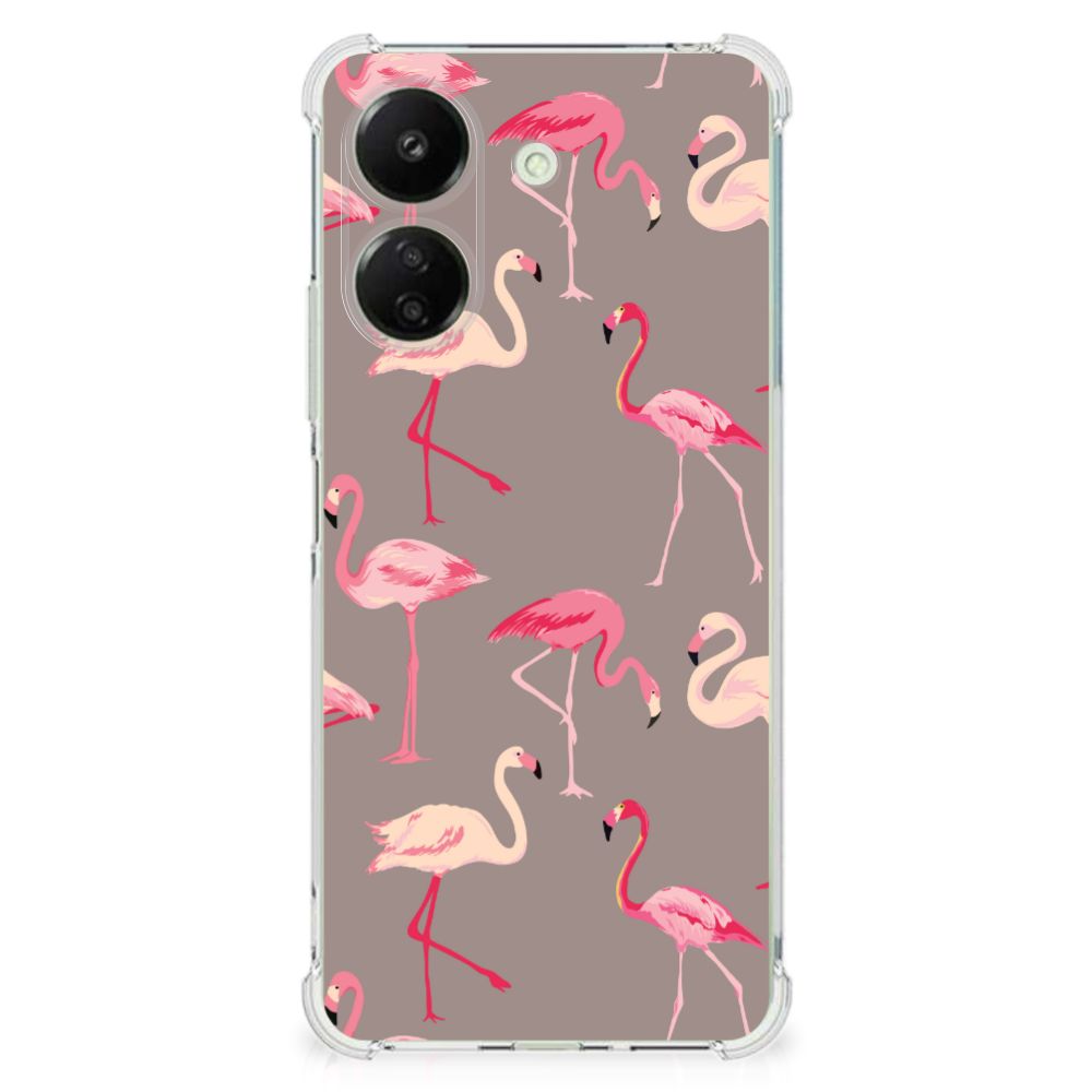 Xiaomi Redmi 13C 4G Case Anti-shock Flamingo flamingo design achterkant