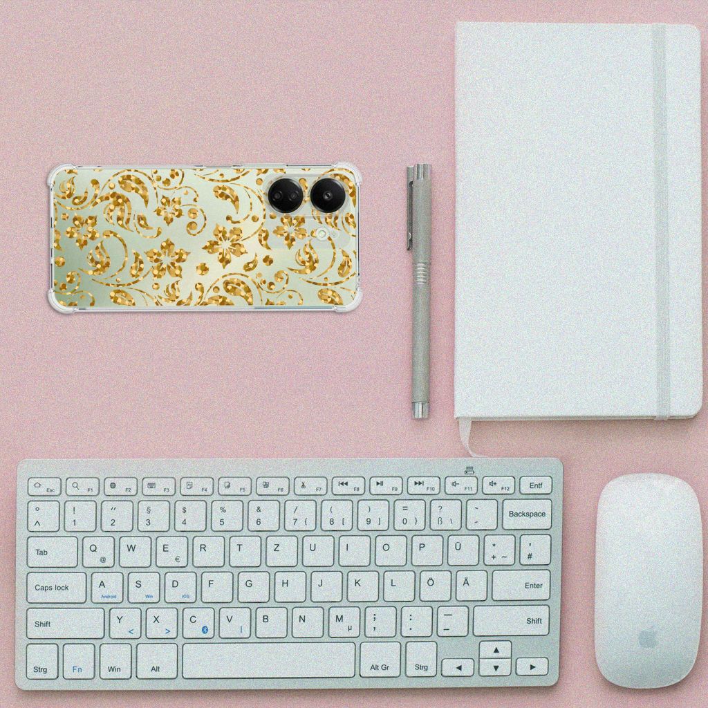 Xiaomi Redmi 13C 4G Case Gouden Bloemen