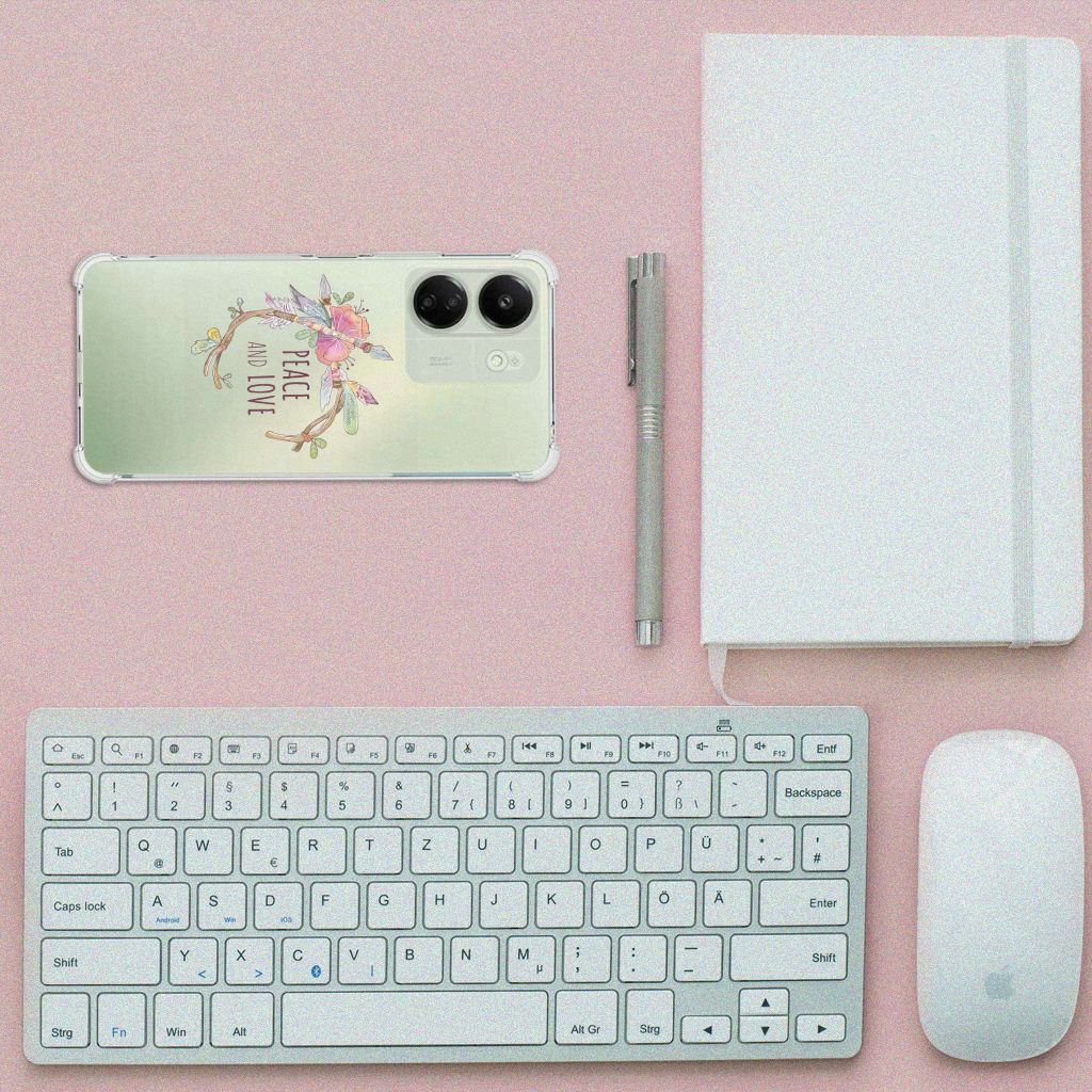 Xiaomi Redmi 13C 4G Stevig Bumper Hoesje Boho Text