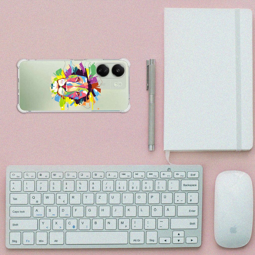 Xiaomi Redmi 13C 4G Stevig Bumper Hoesje Lion Color