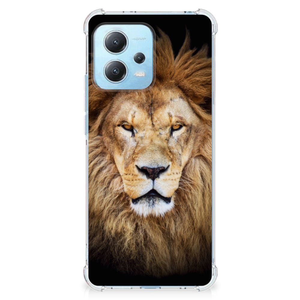 Xiaomi Redmi Note 12 5G Case Anti-shock Leeuw hoorn design vooraanzicht