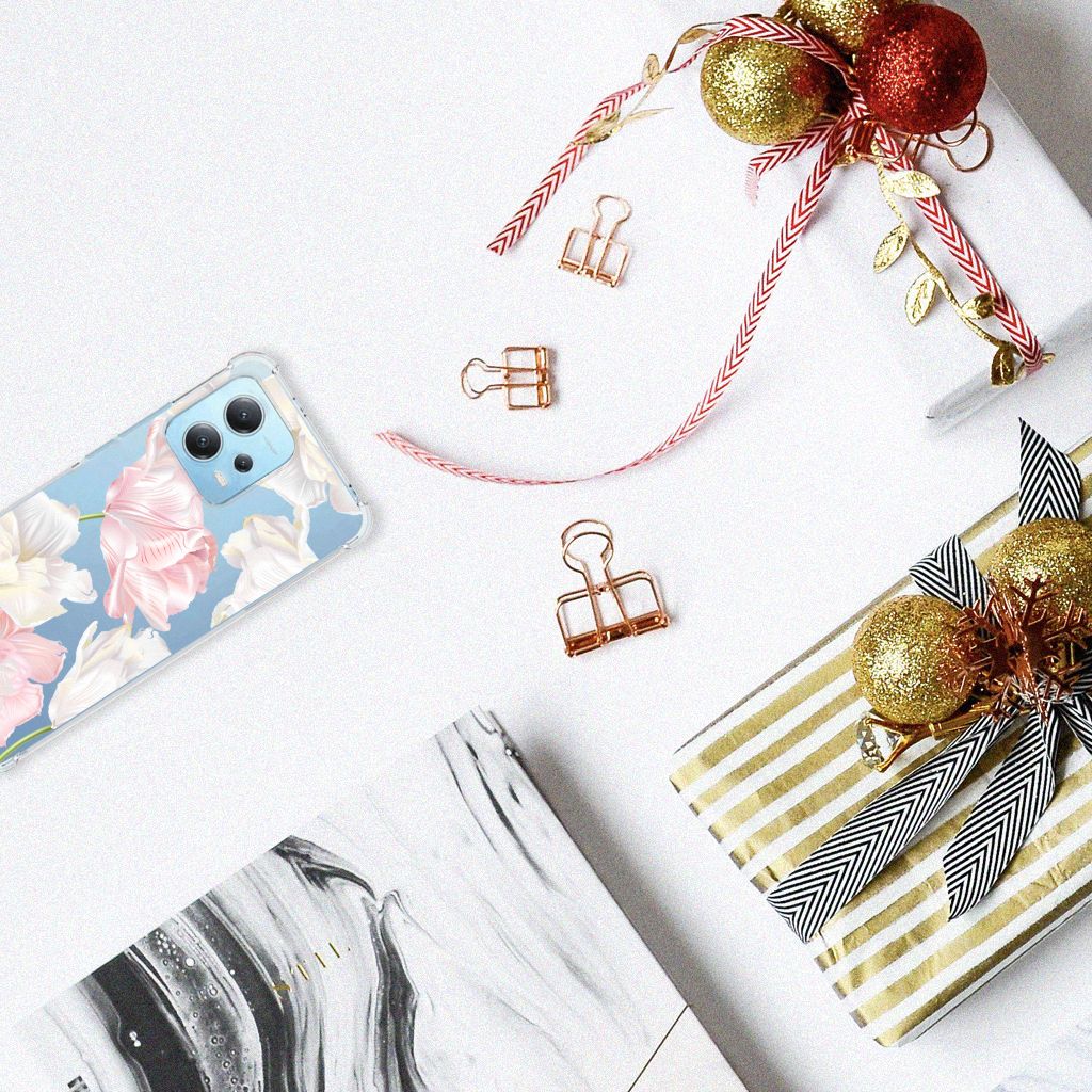 Xiaomi Redmi Note 12 5G Case Lovely Flowers bovenaanzicht