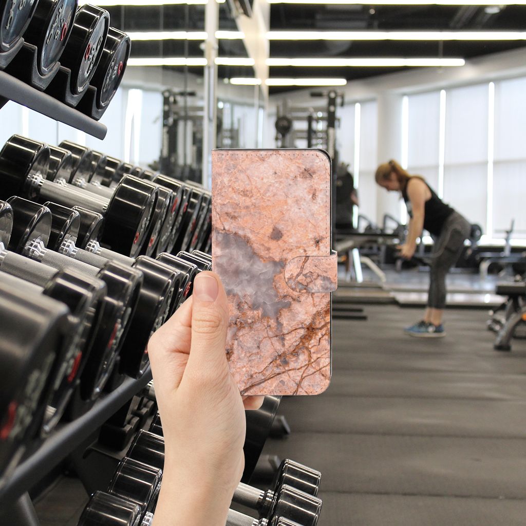 Xiaomi Redmi Note 12 5G Poco X5 Bookcase Marmer Oranje hand gym