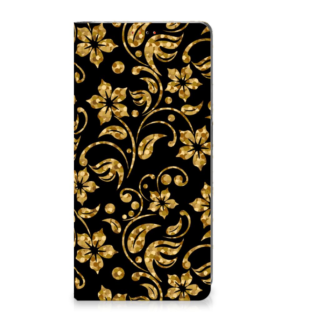 Xiaomi Redmi Note 12 Pro Plus Smart Cover Gouden Bloemen