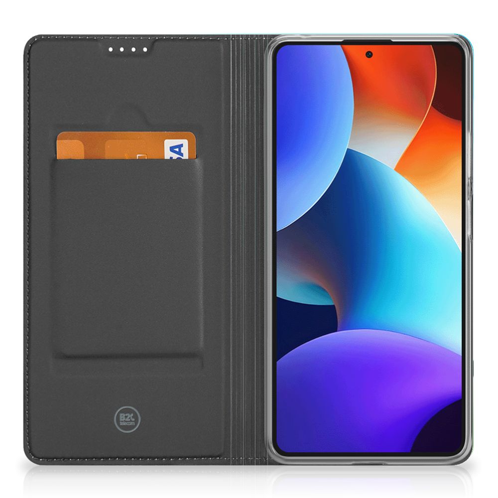 Xiaomi Redmi Note 12 Pro Plus Smart Cover Orchidee Blauw design hoesje open vooraanzicht