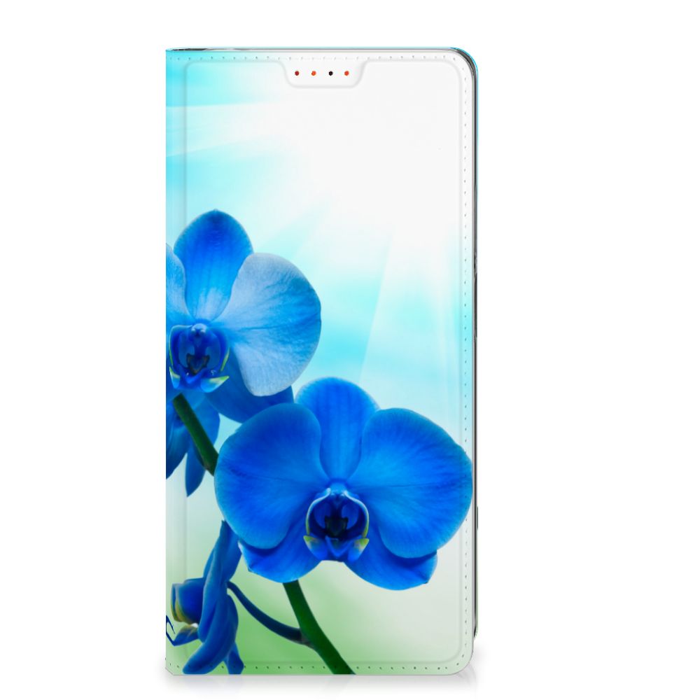 Xiaomi Redmi Note 12 Pro Plus Smart Cover Orchidee Blauw designhoesje voorzijde