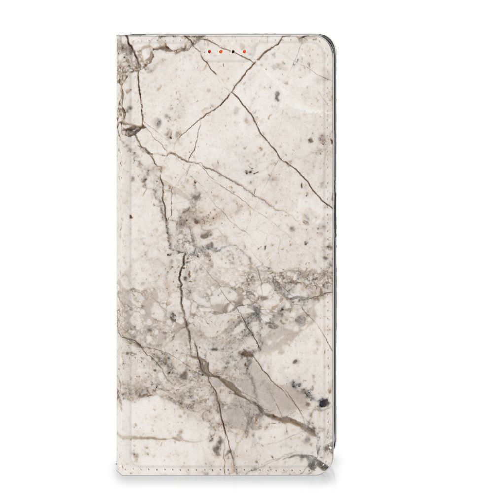 Xiaomi Redmi Note 12 Pro Plus Standcase Marmer Beige design hoesje vooraanzicht