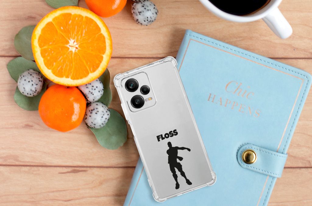 Xiaomi Redmi Note 12 Pro Plus Stevig Bumper Hoesje Floss transparant boven