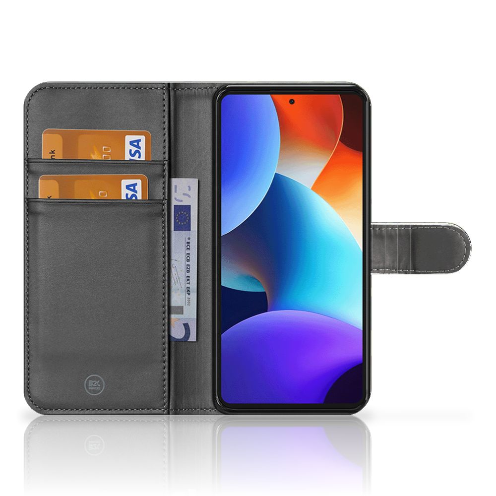 Xiaomi Redmi Note 12 Pro Plus Telefoon Hoesje Army Dark boekhoesje donker camouflage binnenzijde