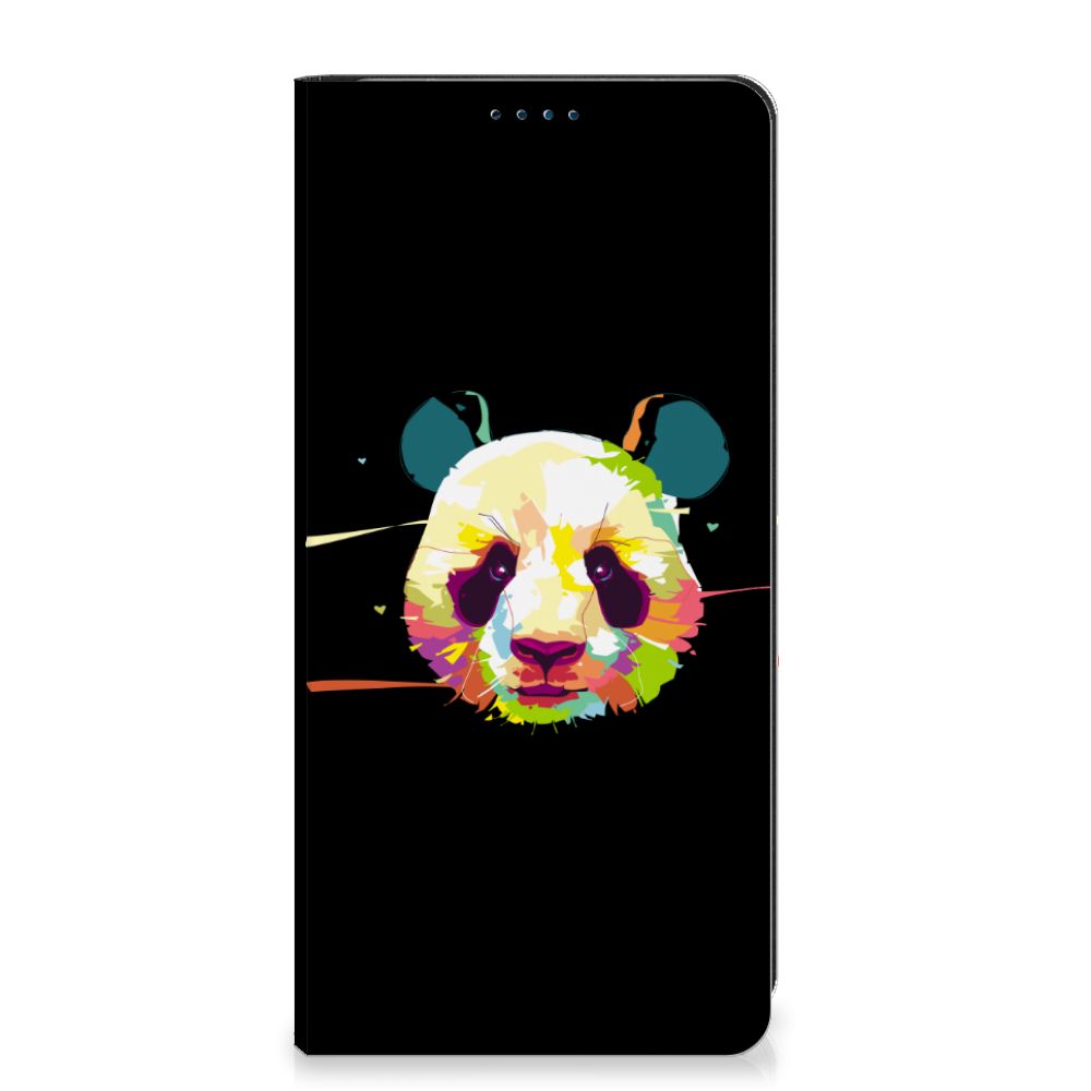 Xiaomi Redmi Note 12 Pro | Poco X5 Pro Magnet Case Panda Color met kleurrijke panda op zwart, perfect als cadeau đ en bescherming.