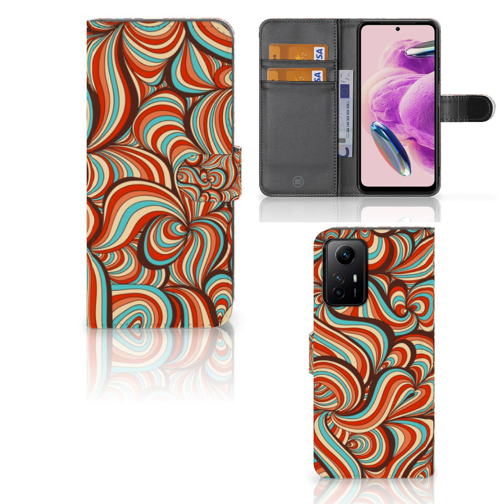 Xiaomi Redmi Note 12S Hoesje Retro hoesje retro design kleurrijk aanzicht