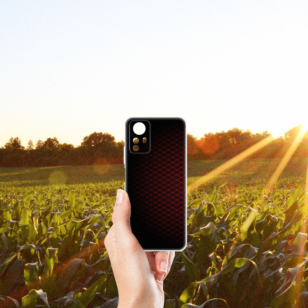 Xiaomi Redmi Note 12S TPU bumper Geruit Rood