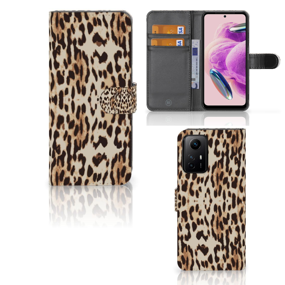 Xiaomi Redmi Note 12S Telefoonhoesje met Pasjes Leopard