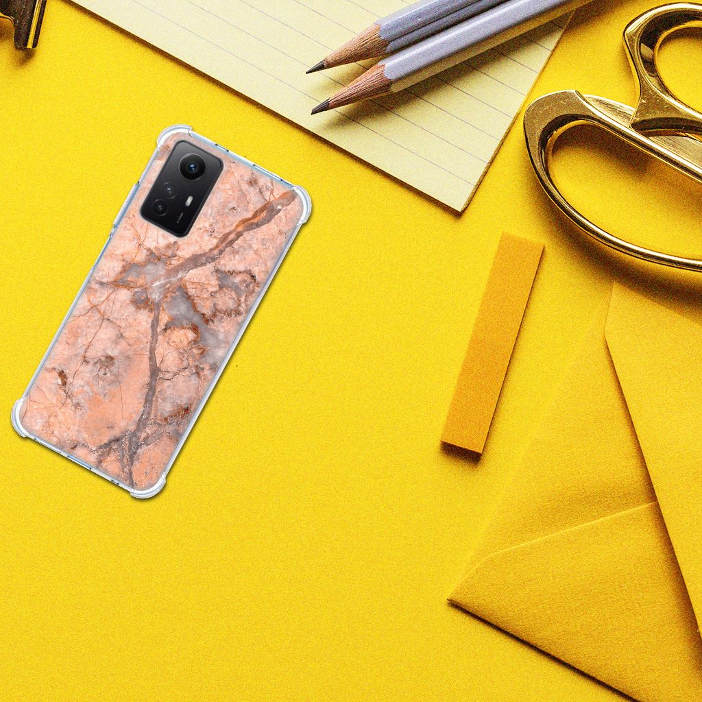 Xiaomi Redmi Note 12s Anti-Shock Hoesje Marmer Oranje B2C Telecom