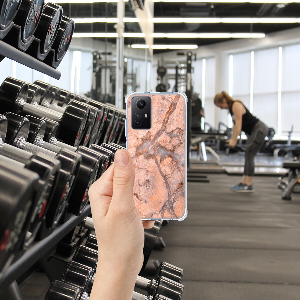 Xiaomi Redmi Note 12s Anti-Shock Hoesje Marmer Oranje B2C Telecom