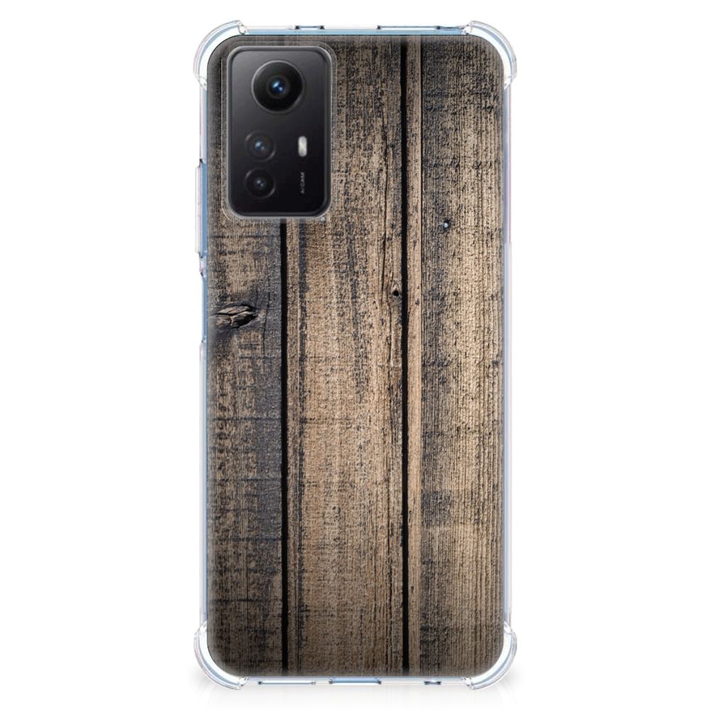 Xiaomi Redmi Note 12s Stevig Telefoonhoesje Steigerhout achterkant