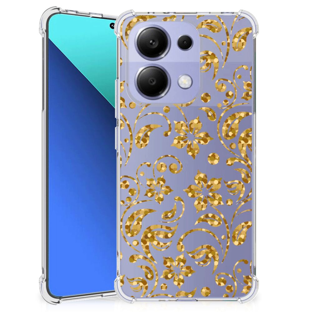 Xiaomi Redmi Note 13 4G Case Gouden Bloemen B2C Telecom