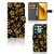 Xiaomi Redmi Note 13 5G Hoesje Gouden Bloemen telefoonhoesje zwarte achtergrond gouden bloemen design vooraan zijkant binnenkant