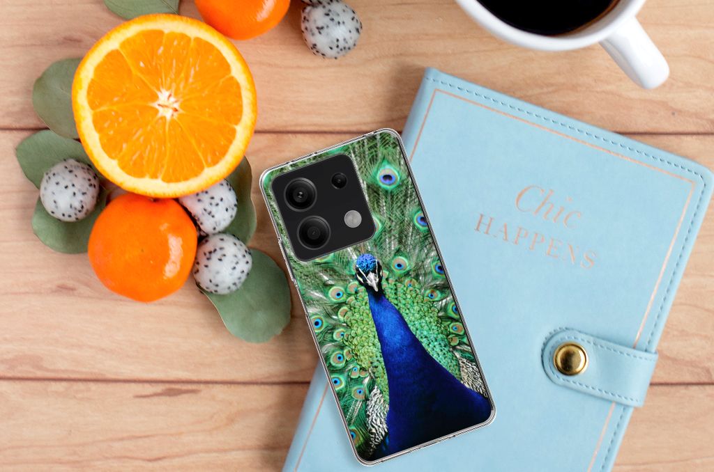 Xiaomi Redmi Note 13 5G TPU Hoesje Pauw telefoonhoesje pauw design voorkant