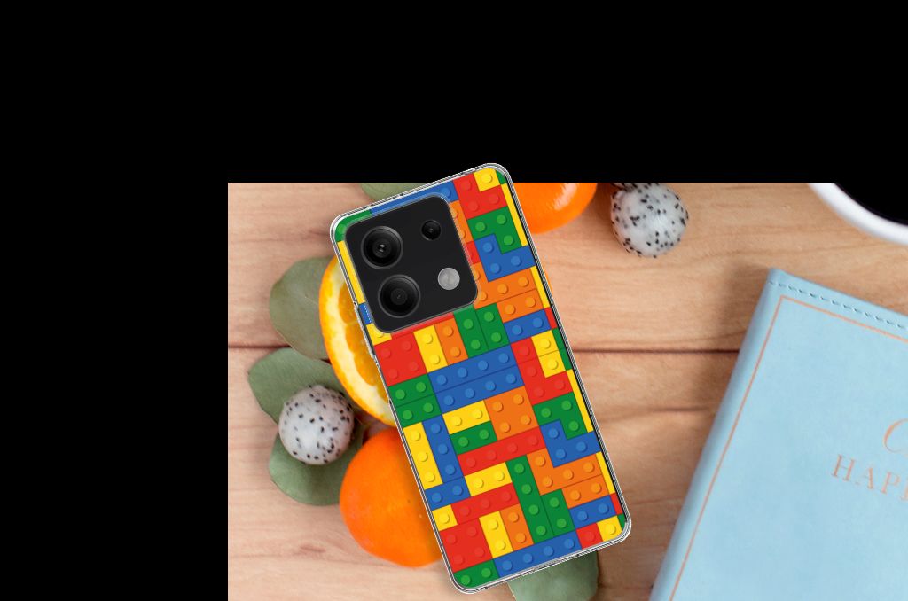 Xiaomi Redmi Note 13 5G TPU bumper Blokken design hoesje bovenaanzicht