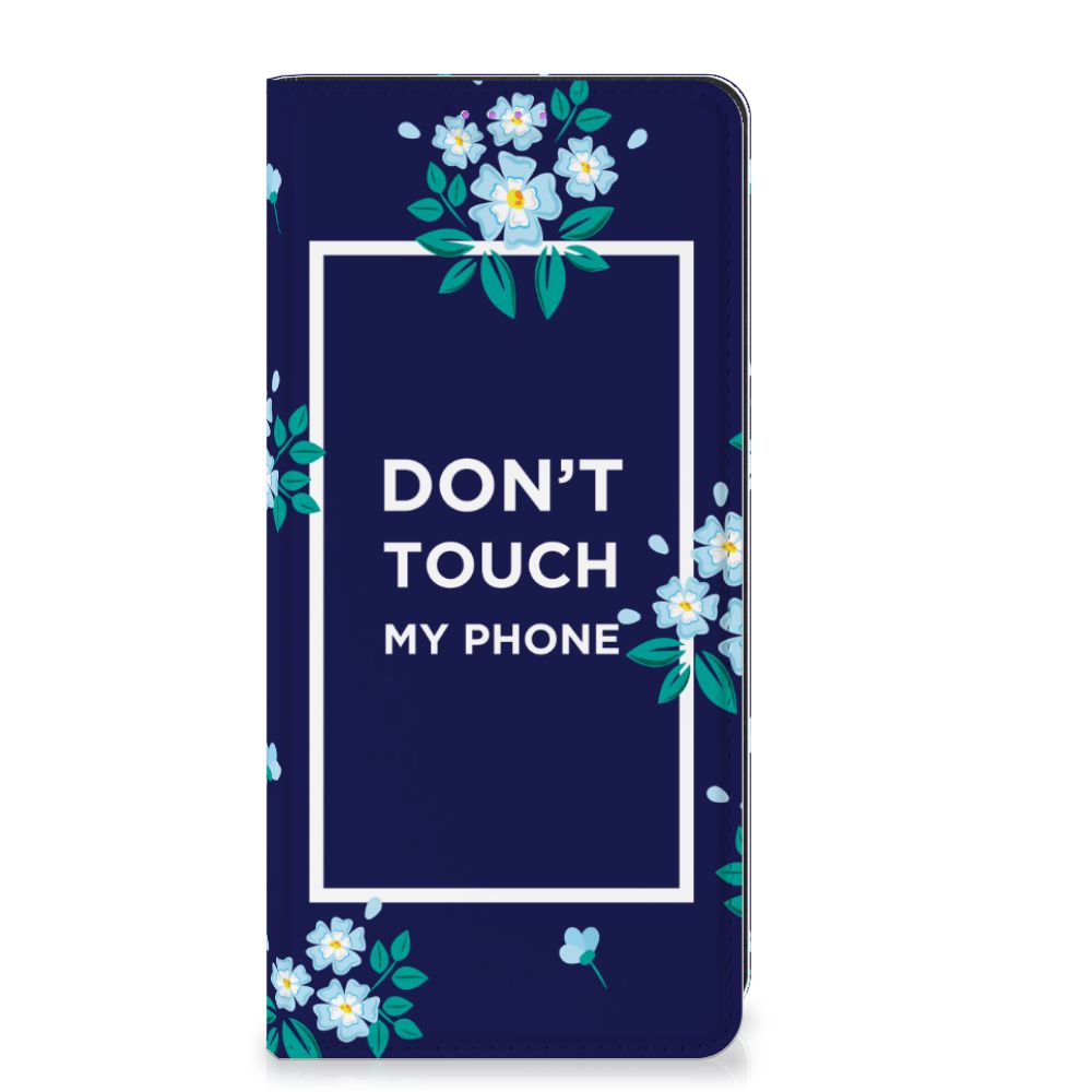 Xiaomi Redmi Note 13 Pro Plus Design Case Flowers Blue DTMP voorkant bloemen design