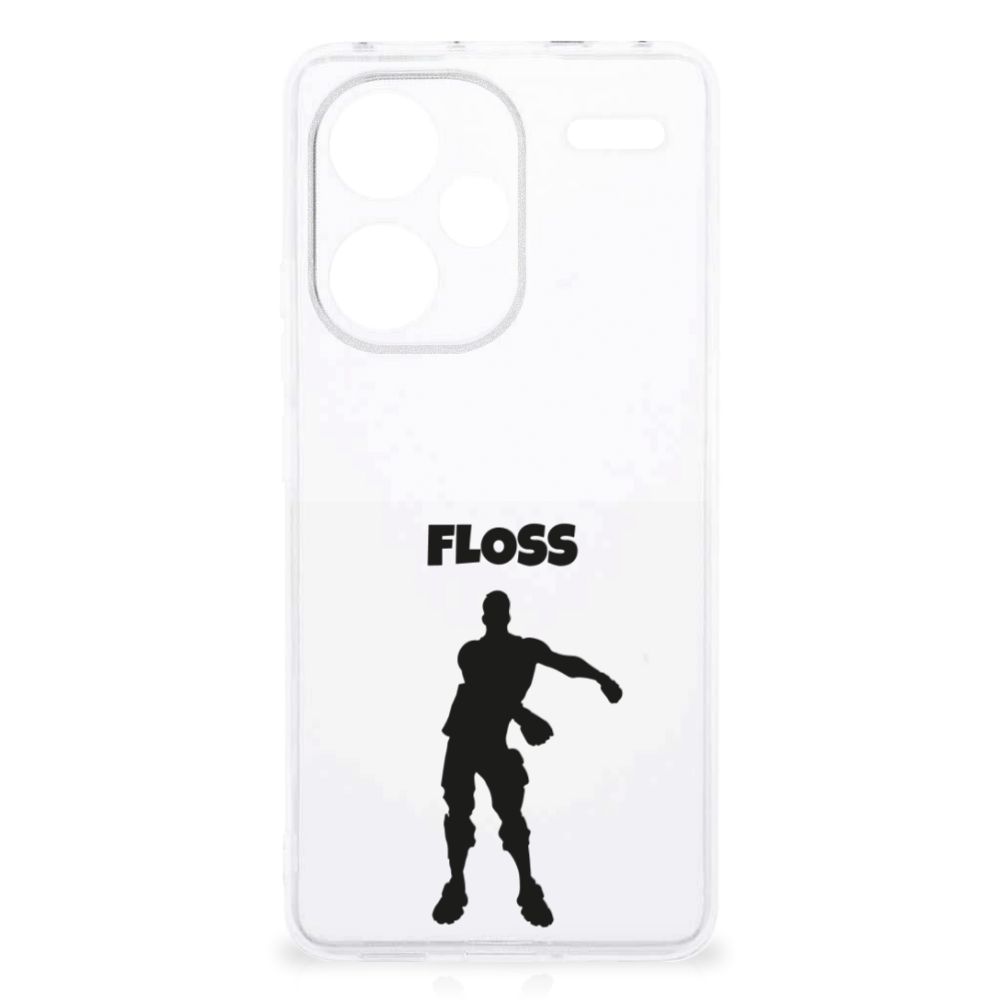 Xiaomi Redmi Note 13 Pro Plus Telefoonhoesje met Naam Floss transparant design Floss aanzicht